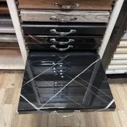 صفحه کابینت MDF روکش آرتاویل طرح امپریا مشکی خط سفید