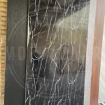 ورق پی_وی_سی یکرو روکش طرح مشکی رگه درشت سفید
